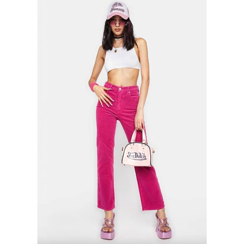 ROLLA'S Original Straight Magenta Corduroy Pants Womens Size 29